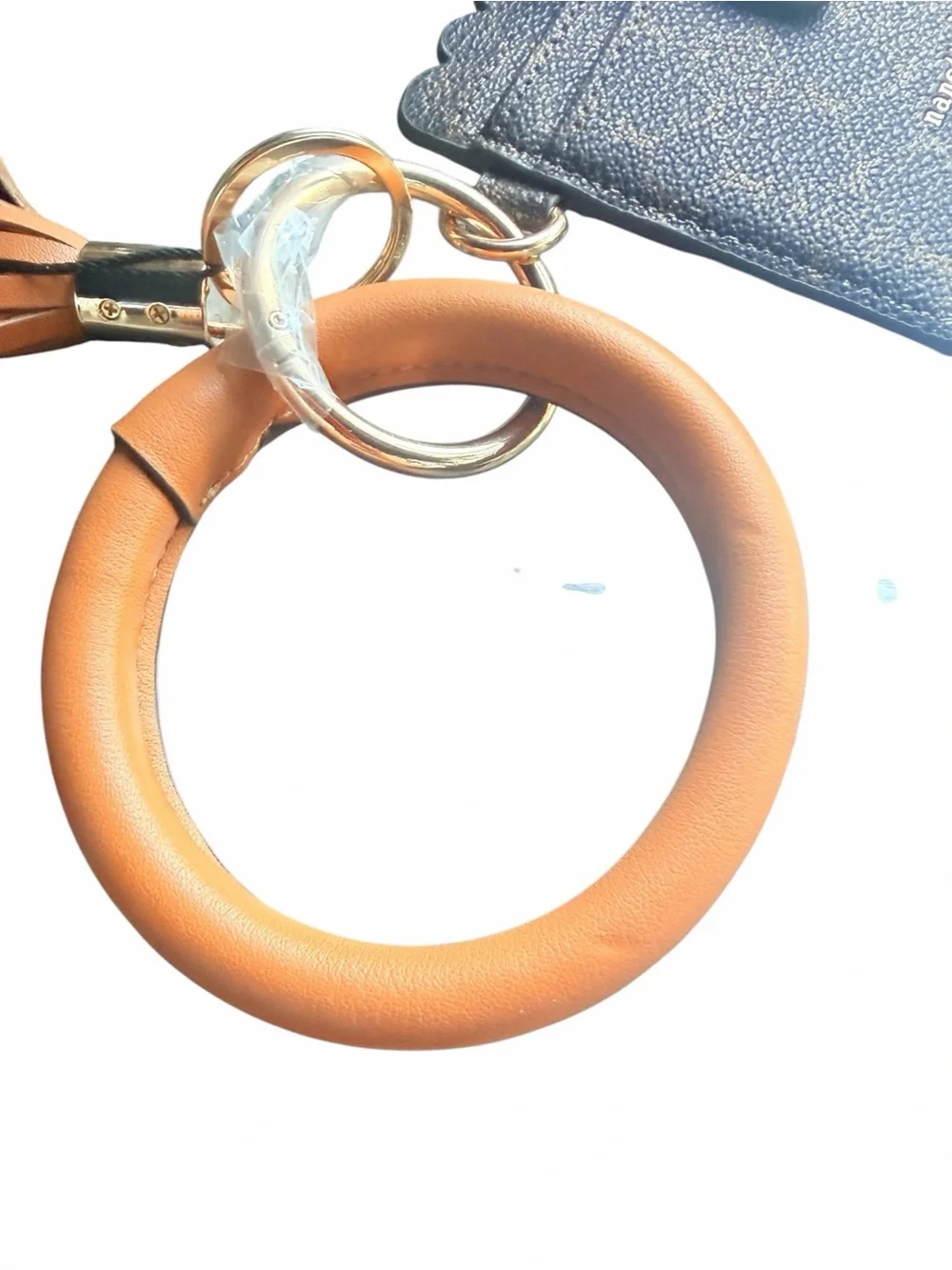 Nanette Lepore Alli Logo Card Holder Wallet Wristlet Bangle Brown NWT